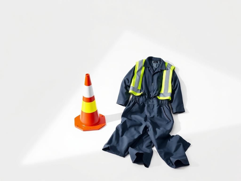 Equipos de seguridad industrial: casco, chaleco reflectante y conos
